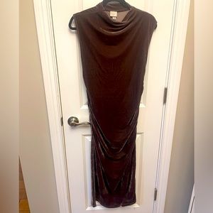 Crushed velvet, midi, mock neck dress, never worn, tags on, size Large